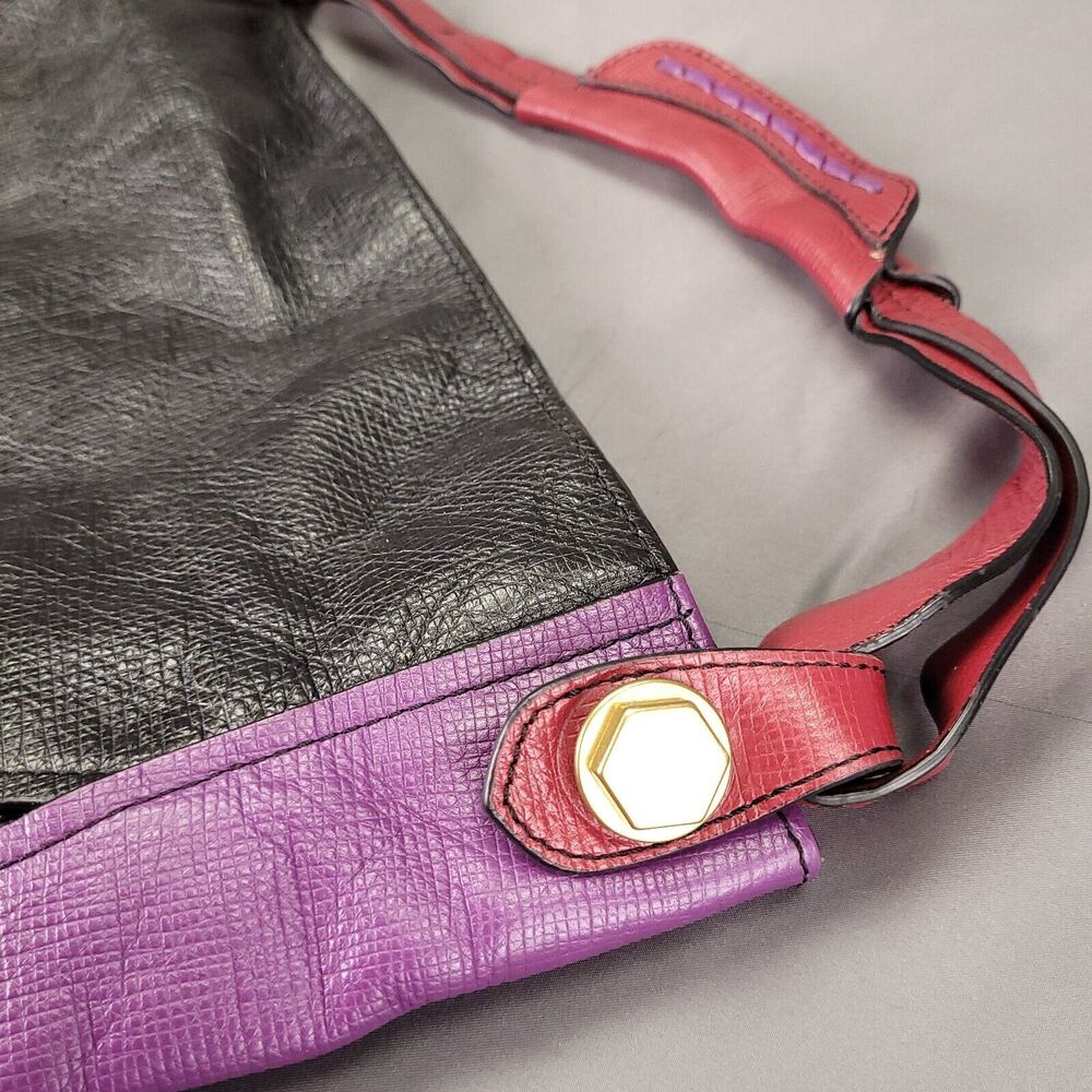 Leather Patchwork Tote Purse Double Handle Should… - image 7